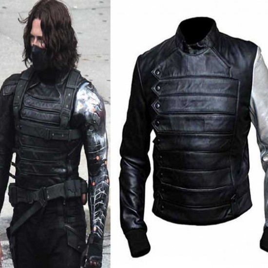 Silver Sleeves Bucky Barnes Winter Soldier Jacket          