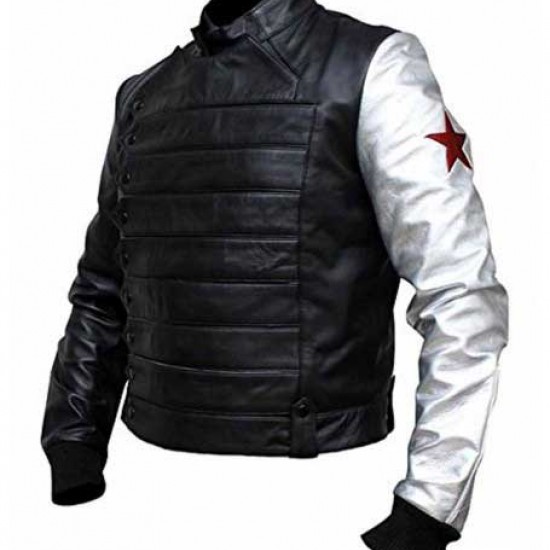 Silver Sleeves Bucky Barnes Winter Soldier Jacket Silver Sleeves Bucky Barnes Winter Soldier Jacket