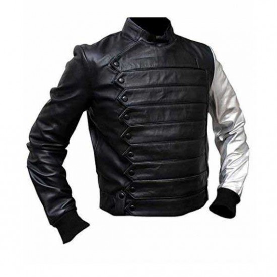 Silver Sleeves Bucky Barnes Winter Soldier Jacket          