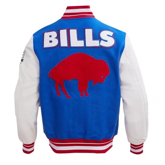 Buffalo Bills Retro Classic Rib Blue Wool Varsity Jacket Buffalo Bills Retro Classic Rib Blue Wool Varsity Jacket