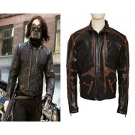 Sebastian Stan Captain America Black Leather Jacket