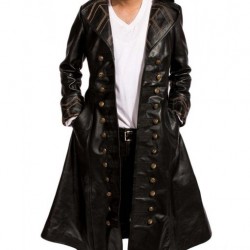 Captain Hook Leather Trench Coat