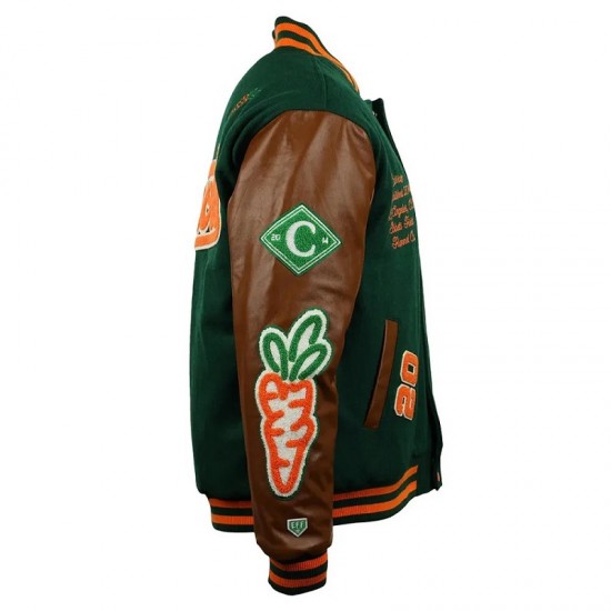 Carrots Arlington Heights Green & Brown Varsity Jacket