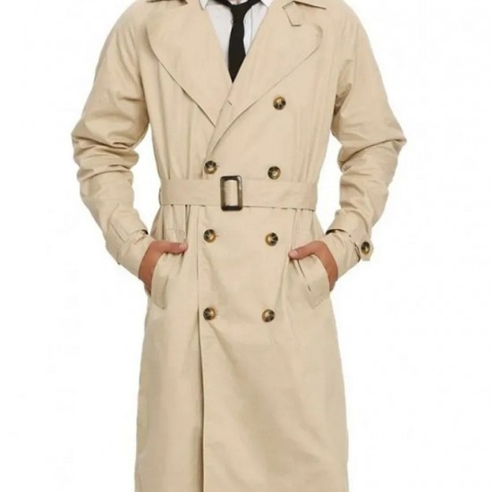 Supernatural Castiel Beige Trench Coat Supernatural Castiel Beige Trench Coat