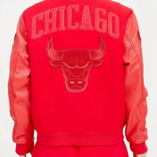 Chicago Bulls Classic Triple Red Wool Varsity Jacket Chicago Bulls Classic Triple Red Wool Varsity Jacket