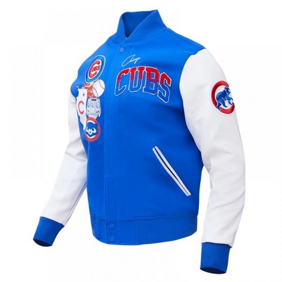 Chicago Cubs Home Town Blue Wool Varsity Jacket Chicago Cubs Home Town Blue Wool Varsity Jacket