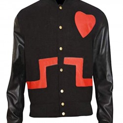 Chris Brown Valentines Bomber Leather Letterman Jacket