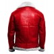 Red A2 Bomber Aviator With Real Fur Collar Christmas Holiday Genuine Leather Jacket Red A2 Bomber Aviator With Real Fur Collar Christmas Holiday Genuine Leather Jacket