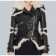 Black Leather Shearling Classic Biker Jacket