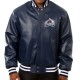 Avalanche Colorado Bomber Navy Blue Leather Jacket Avalanche Colorado Bomber Navy Blue Leather Jacket