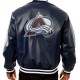 Avalanche Colorado Bomber Navy Blue Leather Jacket