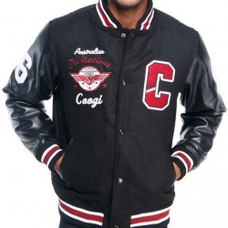 Coogi Australian Black Letterman Jacket