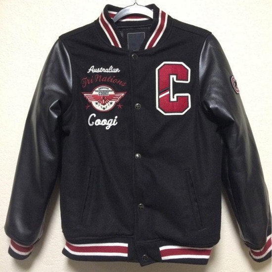 Coogi Australian Black Letterman Jacket Coogi Australian Black Letterman Jacket