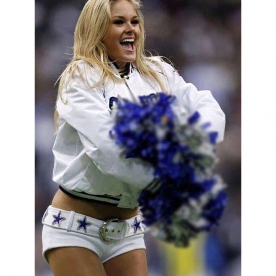 Cowboys Cheerleaders White Bomber Jacket Cowboys Cheerleaders White Bomber Jacket