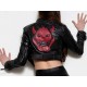 Cropped King Castle Black Leather Jacket Cropped King Castle Black Leather Jacket
