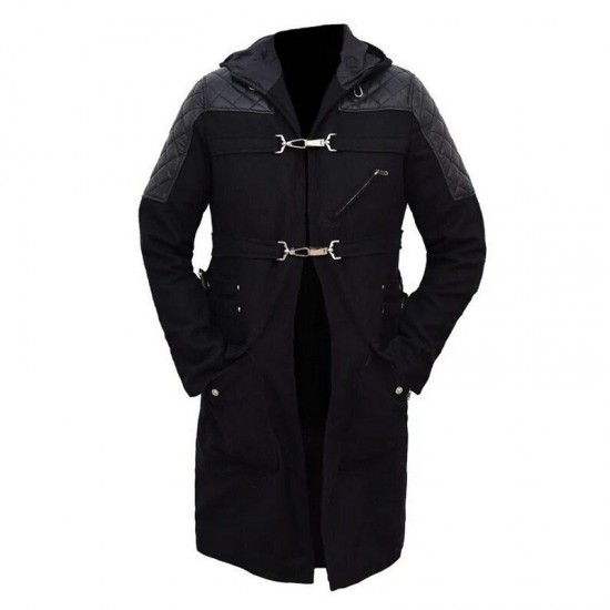 DMC Devil May Cry 5 Nero Black Trench Hooded Coat Jacket DMC Devil May Cry 5 Nero Black Trench Hooded Coat Jacket