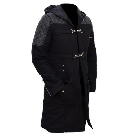 DMC Devil May Cry 5 Nero Black Trench Hooded Coat Jacket DMC Devil May Cry 5 Nero Black Trench Hooded Coat Jacket
