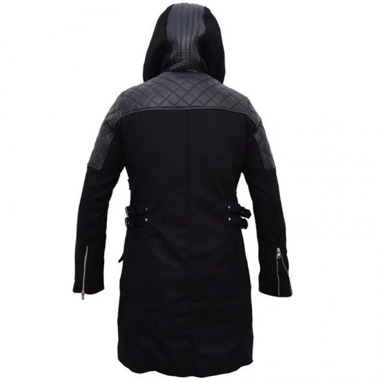 DMC Devil May Cry 5 Nero Black Trench Hooded Coat Jacket DMC Devil May Cry 5 Nero Black Trench Hooded Coat Jacket