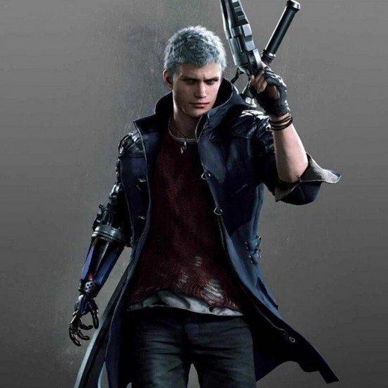 DMC Devil May Cry 5 Nero Black Trench Hooded Coat Jacket DMC Devil May Cry 5 Nero Black Trench Hooded Coat Jacket
