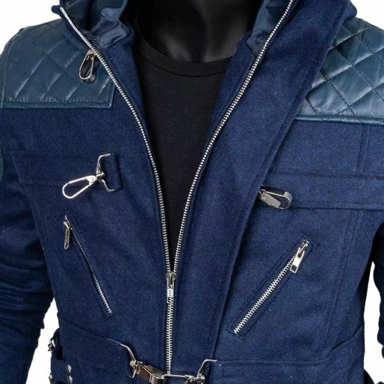 DMC Devil May Cry 5 Nero Blue Trench Hooded Coat Jacket