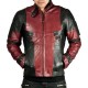 Deadpool Maroon & Black Genuine Real Leather Jacket