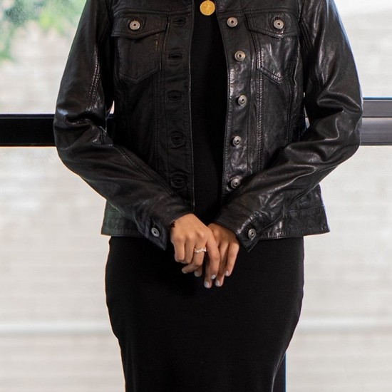 Denim Style Genuine Leather Jacket Denim Style Genuine Leather Jacket