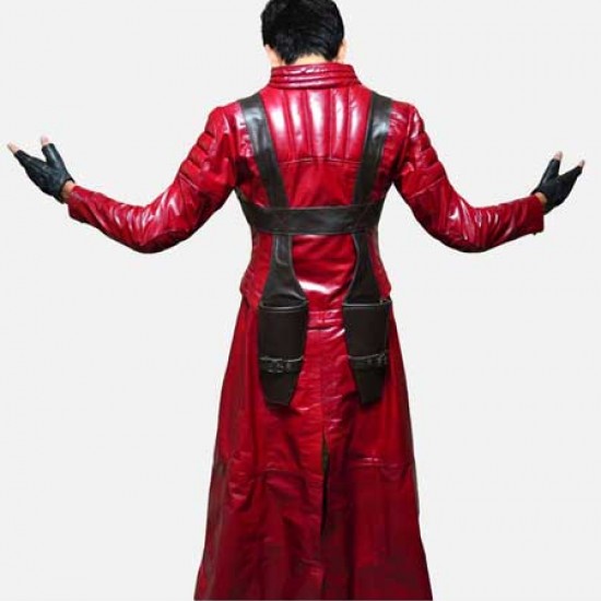 Devil May Cry 3 Dante Leather Trench Coat Costume Devil May Cry 3 Dante Leather Trench Coat Costume