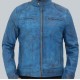 Dodge Cafe Racer Sky Blue Leather Jacket Dodge Cafe Racer Sky Blue Leather Jacket