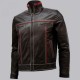 Double Stitched Men's Brown Leather Jacket