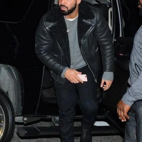 Drake B3 Sheepskin Shearling Bomber Jacket