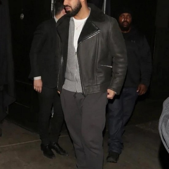 Drake B3 Sheepskin Shearling Bomber Jacket