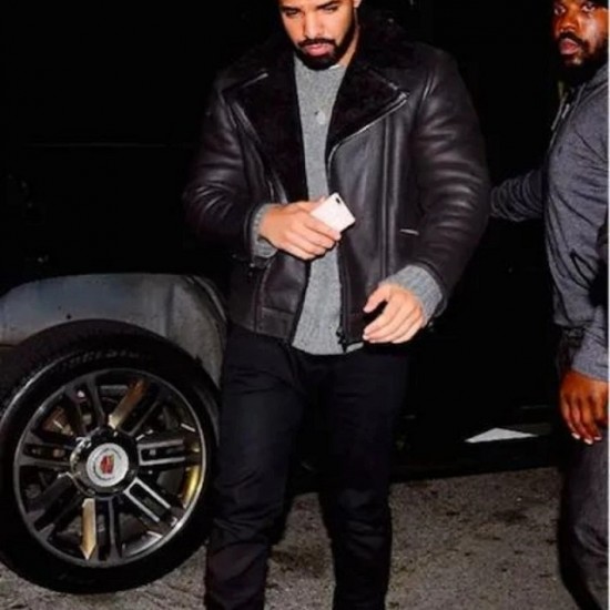 Drake B3 Sheepskin Shearling Bomber Jacket