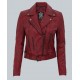 Elisa Womens Maroon Leather Motorcycle Jacket Elisa Womens Maroon Leather Motorcycle Jacket