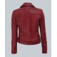 Elisa Womens Maroon Leather Motorcycle Jacket