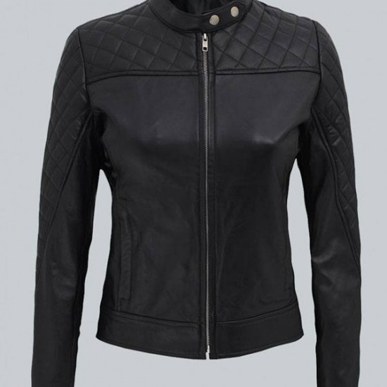 Ellen Slim Fit Ladies Black Quilted Jacket