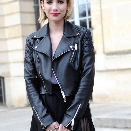 Emma Roberts Black Leather Jacket Emma Roberts Black Leather Jacket