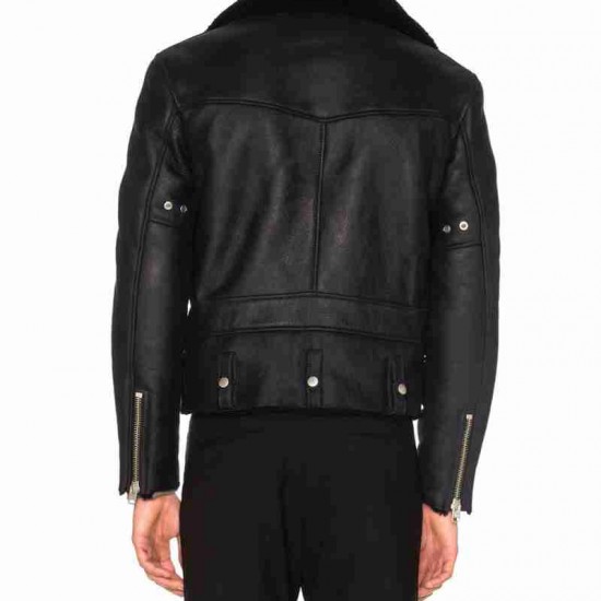 Ewan McGregor Shearling Motorcycle Jacket Ewan McGregor Shearling Motorcycle Jacket