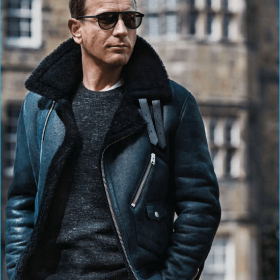 Ewan McGregor Shearling Motorcycle Jacket Ewan McGregor Shearling Motorcycle Jacket
