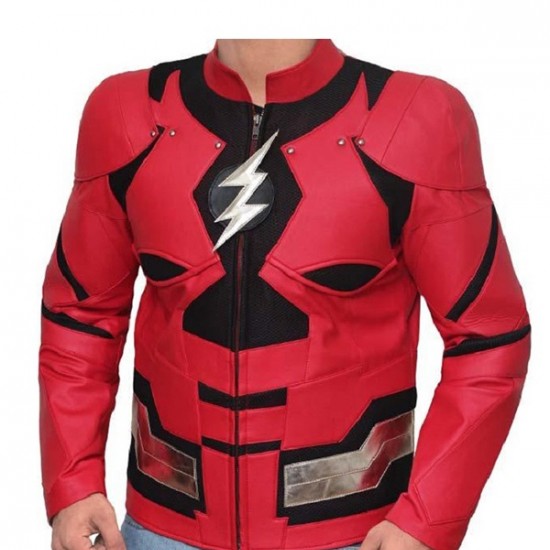 Ezra Miller Justice League The Flash Costume Leather Jacket