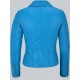 Fashion Designer Electric Blue Biker Style Jacket