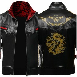 Final Fantasy VII Remake Cosplay Leslie Kyle Leather Jacket Costume Halloween