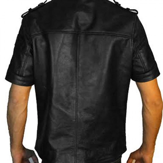 Final Fantasy XV Noctis Lucis Caelum Black Leather Jacket Trench Coat