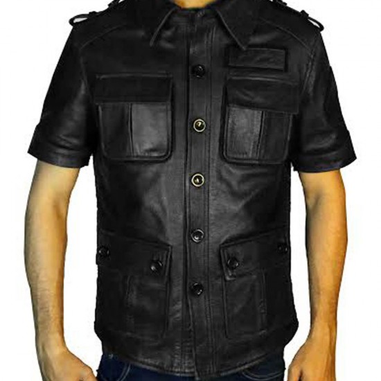 Final Fantasy XV Noctis Lucis Caelum Black Leather Jacket Trench Coat