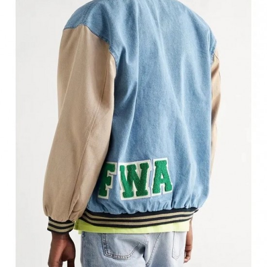 Friends With Animals Denim Varsity Jacket