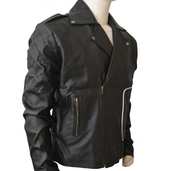 Grease John Joseph Travolta T-Bird Black Leather Jacket              