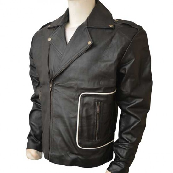 Grease John Joseph Travolta T-Bird Black Leather Jacket Grease John Joseph Travolta T-Bird Black Leather Jacket