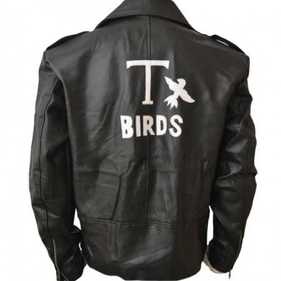 Grease John Joseph Travolta T-Bird Black Leather Jacket              