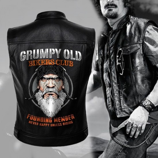 Grumpy Old Bikers Club Member Never Happy Unless Riding Motorcycle Vest Grumpy Old Bikers Club Member Never Happy Unless Riding Motorcycle Vest
