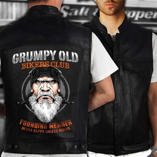 Grumpy Old Bikers Club Member Never Happy Unless Riding Motorcycle Vest Grumpy Old Bikers Club Member Never Happy Unless Riding Motorcycle Vest