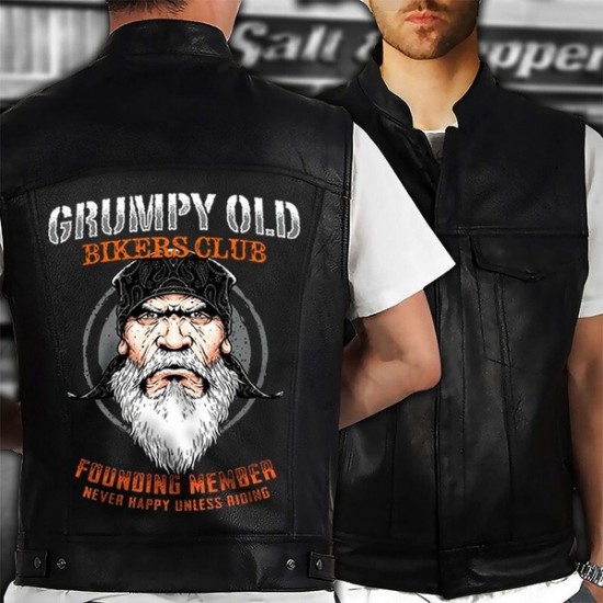 Grumpy Old Bikers Club Member Never Happy Unless Riding Motorcycle Vest